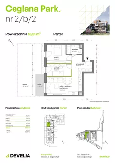 3 pokoje, mieszkanie 53,61 m², parter, oferta nr B2/B/02, Ceglana Park VII, Katowice, Brynów-Osiedle Zgrzebnioka, Brynów, ul. Ceglana