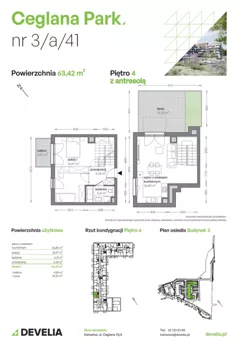 3 pokoje, mieszkanie 63,84 m², piętro 4, oferta nr B3/A/41, Ceglana Park VII, Katowice, Brynów-Osiedle Zgrzebnioka, Brynów, ul. Ceglana