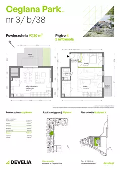 4 pokoje, mieszkanie 97,61 m², piętro 4, oferta nr B3/B/38, Ceglana Park VII, Katowice, Brynów-Osiedle Zgrzebnioka, Brynów, ul. Ceglana