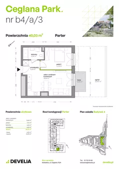 2 pokoje, mieszkanie 40,03 m², parter, oferta nr B4/A/03, Ceglana Park VIII, Katowice, Brynów-Osiedle Zgrzebnioka, Brynów, ul. Ceglana