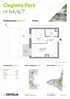 2 pokoje, mieszkanie 35,53 m², parter, oferta nr B4/A/07, Ceglana Park VIII, Katowice, Brynów-Osiedle Zgrzebnioka, Brynów, ul. Ceglana