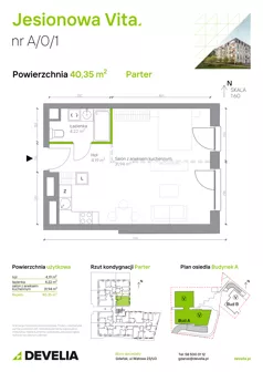 1 pokój, mieszkanie 40,35 m², parter, oferta nr A.0.1, Jesionowa Vita, Gdańsk, Wrzeszcz, ul. Jesionowa 6b