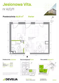1 pokój, mieszkanie 46,81 m², parter, oferta nr A.0.11, Jesionowa Vita, Gdańsk, Wrzeszcz, ul. Jesionowa 6b