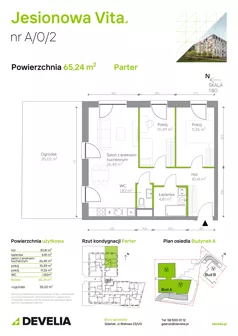 3 pokoje, mieszkanie 65,24 m², parter, oferta nr A.0.2, Jesionowa Vita, Gdańsk, Wrzeszcz, ul. Jesionowa 6b