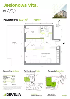 3 pokoje, mieszkanie 63,71 m², parter, oferta nr A.0.4, Jesionowa Vita, Gdańsk, Wrzeszcz, ul. Jesionowa 6b