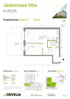 2 pokoje, mieszkanie 49,66 m², parter, oferta nr A.0.5, Jesionowa Vita, Gdańsk, Wrzeszcz, ul. Jesionowa 6b