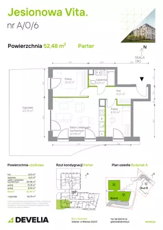 3 pokoje, mieszkanie 56,10 m², parter, oferta nr A.0.10, Jesionowa Vita, Gdańsk, Wrzeszcz, ul. Jesionowa 6b