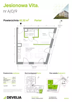 2 pokoje, mieszkanie 42,32 m², parter, oferta nr A.0.9, Jesionowa Vita, Gdańsk, Wrzeszcz, ul. Jesionowa 6b