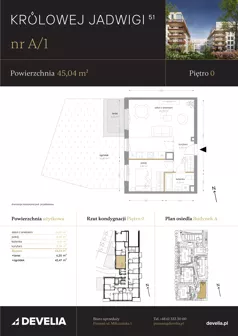 2 pokoje, mieszkanie 45,04 m², parter, oferta nr A/01, Królowej Jadwigi 51 - Etap I, Poznań, Wilda, Stare Miasto, Królowej Jadwigi 51