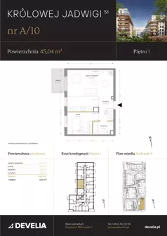 2 pokoje, mieszkanie 45,04 m², piętro 1, oferta nr A/10, Królowej Jadwigi 51 - Etap I, Poznań, Wilda, Stare Miasto, Królowej Jadwigi 51