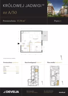 2 pokoje, mieszkanie 37,78 m², piętro 4, oferta nr A/50, Królowej Jadwigi 51 - Etap I, Poznań, Wilda, Stare Miasto, Królowej Jadwigi 51