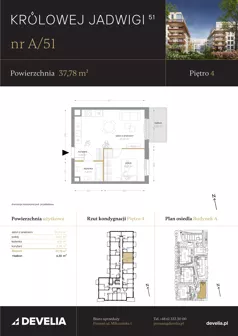 2 pokoje, mieszkanie 37,78 m², piętro 4, oferta nr A/51, Królowej Jadwigi 51 - Etap I, Poznań, Wilda, Stare Miasto, Królowej Jadwigi 51