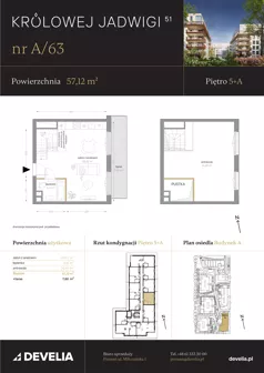 3 pokoje, mieszkanie 57,12 m², piętro 5, oferta nr A/63, Królowej Jadwigi 51 - Etap I, Poznań, Wilda, Stare Miasto, Królowej Jadwigi 51