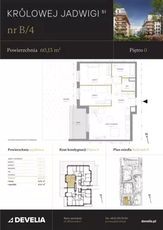3 pokoje, mieszkanie 60,13 m², parter, oferta nr B/04, Królowej Jadwigi 51 - Etap I, Poznań, Wilda, Stare Miasto, Królowej Jadwigi 51