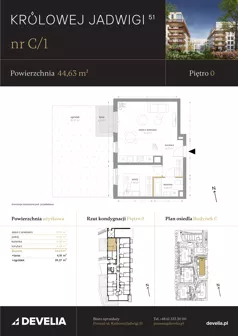 2 pokoje, mieszkanie 44,63 m², parter, oferta nr C/01, Królowej Jadwigi 51 - Etap II, Poznań, Wilda, Stare Miasto, Królowej Jadwigi 51