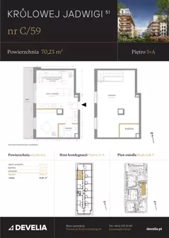 4 pokoje, mieszkanie 70,23 m², piętro 5, oferta nr C/59, Królowej Jadwigi 51 - Etap II, Poznań, Wilda, Stare Miasto, Królowej Jadwigi 51