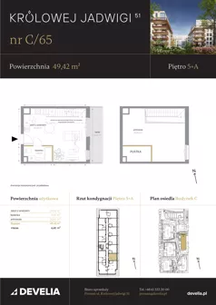 2 pokoje, mieszkanie 49,42 m², piętro 5, oferta nr C/65, Królowej Jadwigi 51 - Etap II, Poznań, Wilda, Stare Miasto, Królowej Jadwigi 51