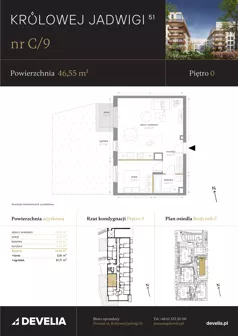 2 pokoje, mieszkanie 46,55 m², parter, oferta nr C/09, Królowej Jadwigi 51 - Etap II, Poznań, Wilda, Stare Miasto, Królowej Jadwigi 51