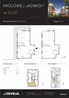 5 pokoi, mieszkanie 121,79 m², piętro 5, oferta nr D/37, Królowej Jadwigi 51 - Etap II, Poznań, Wilda, Stare Miasto, Królowej Jadwigi 51