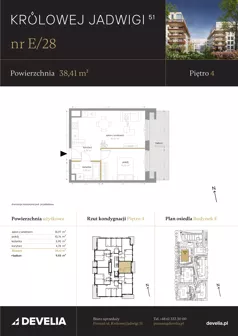 2 pokoje, mieszkanie 38,41 m², piętro 4, oferta nr E/28, Królowej Jadwigi 51 - Etap II, Poznań, Wilda, Stare Miasto, Królowej Jadwigi 51