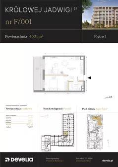 2 pokoje, mieszkanie 40,31 m², piętro 1, oferta nr F/001, Królowej Jadwigi 51 - Etap III, Poznań, Wilda, Stare Miasto, Królowej Jadwigi 51