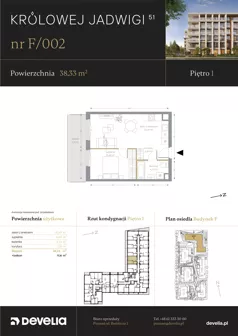 2 pokoje, mieszkanie 38,33 m², piętro 1, oferta nr F/002, Królowej Jadwigi 51 - Etap III, Poznań, Wilda, Stare Miasto, Królowej Jadwigi 51