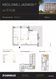 3 pokoje, mieszkanie 49,92 m², piętro 2, oferta nr F/028, Królowej Jadwigi 51 - Etap III, Poznań, Wilda, Stare Miasto, Królowej Jadwigi 51