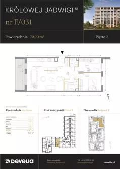 3 pokoje, mieszkanie 70,90 m², piętro 2, oferta nr F/031, Królowej Jadwigi 51 - Etap III, Poznań, Wilda, Stare Miasto, Królowej Jadwigi 51