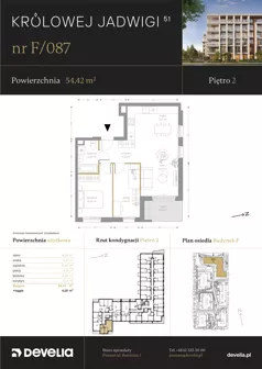 3 pokoje, mieszkanie 54,42 m², piętro 2, oferta nr F/087, Królowej Jadwigi 51 - Etap III, Poznań, Wilda, Stare Miasto, Królowej Jadwigi 51