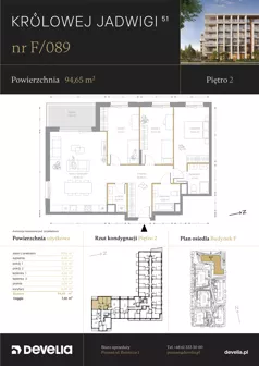4 pokoje, mieszkanie 94,65 m², piętro 2, oferta nr F/089, Królowej Jadwigi 51 - Etap III, Poznań, Wilda, Stare Miasto, Królowej Jadwigi 51
