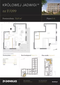 4 pokoje, mieszkanie 75,07 m², piętro 5, oferta nr F/099, Królowej Jadwigi 51 - Etap III, Poznań, Wilda, Stare Miasto, Królowej Jadwigi 51