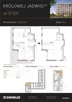 5 pokoi, mieszkanie 141,16 m², piętro 5, oferta nr F/101, Królowej Jadwigi 51 - Etap III, Poznań, Wilda, Stare Miasto, Królowej Jadwigi 51