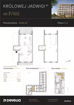 6 pokoi, mieszkanie 118,84 m², piętro 5, oferta nr F/102, Królowej Jadwigi 51 - Etap III, Poznań, Wilda, Stare Miasto, Królowej Jadwigi 51