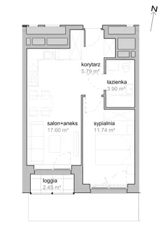 2 pokoje, mieszkanie 39,17 m², piętro 9, oferta nr K2/9/43, Piękna Vita, Wrocław, Tarnogaj, ul. Piękna 29