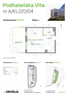 2 pokoje, mieszkanie 39,75 m², parter, oferta nr A/KL2/0/04, Podhalańska Vita, Wrocław, Żerniki, Złotniki, ul. Podhalańska