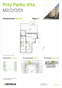 4 pokoje, mieszkanie 79,07 m², parter, oferta nr M2/2/0/01, Przy Parku Vita, Wrocław, Tarnogaj, Krzyki, ul. Międzyleska 2