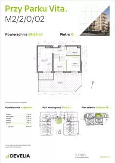 3 pokoje, mieszkanie 54,83 m², parter, oferta nr M2/2/0/02, Przy Parku Vita, Wrocław, Tarnogaj, Krzyki, ul. Międzyleska 2