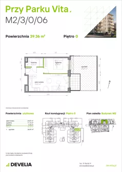 2 pokoje, mieszkanie 39,36 m², parter, oferta nr M2/3/0/06, Przy Parku Vita, Wrocław, Tarnogaj, Krzyki, ul. Międzyleska 2
