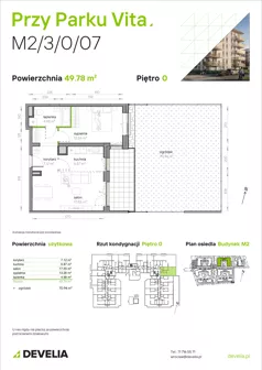 2 pokoje, mieszkanie 49,78 m², parter, oferta nr M2/3/0/07, Przy Parku Vita, Wrocław, Tarnogaj, Krzyki, ul. Międzyleska 2