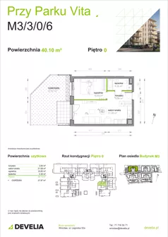 2 pokoje, mieszkanie 38,57 m², piętro 1, oferta nr M3/1/1/10, Przy Parku Vita III etap, Wrocław, Tarnogaj, Krzyki, ul. Międzyleska