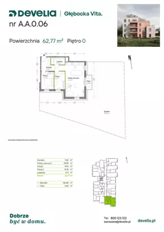 3 pokoje, mieszkanie 61,48 m², piętro 3, oferta nr A.A.3.02, Głębocka Vita, Warszawa, Białołęka, Białołęka, Głębocka 84A