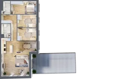 4 pokoje, mieszkanie 100,50 m², piętro 1, oferta nr B.7, Apartamenty Kapitanat bud. B, Gdańsk, Śródmieście, ul. Stępkarska / Wiosny Ludów