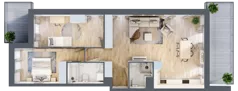 3 pokoje, mieszkanie 75,00 m², piętro 1, oferta nr B.15, Apartamenty Kapitanat bud. B, Gdańsk, Śródmieście, ul. Stępkarska / Wiosny Ludów