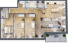 4 pokoje, mieszkanie 121,95 m², piętro 2, oferta nr B.20, Apartamenty Kapitanat bud. B, Gdańsk, Śródmieście, ul. Stępkarska / Wiosny Ludów