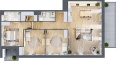 4 pokoje, mieszkanie 122,87 m², piętro 4, oferta nr B.41, Apartamenty Kapitanat bud. B, Gdańsk, Śródmieście, ul. Stępkarska / Wiosny Ludów
