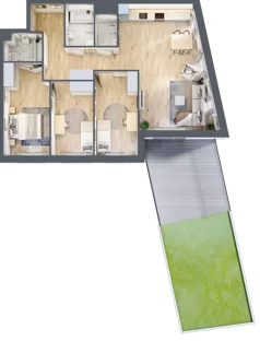 4 pokoje, apartament 93,92 m², piętro 1, oferta nr A.15, Apartamenty Kapitanat bud. A, Gdańsk, Śródmieście, ul. Stępkarska / Wiosny Ludów