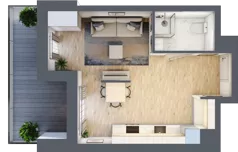 1 pokój, apartament 33,15 m², parter, oferta nr A.3, Apartamenty Kapitanat bud. A, Gdańsk, Śródmieście, ul. Stępkarska / Wiosny Ludów