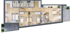 4 pokoje, apartament 86,76 m², piętro 1, oferta nr A.7, Apartamenty Kapitanat bud. A, Gdańsk, Śródmieście, ul. Stępkarska / Wiosny Ludów