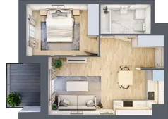 2 pokoje, mieszkanie 39,71 m², piętro 3, oferta nr A.35, Apartamenty Kapitanat bud. A, Gdańsk, Śródmieście, ul. Stępkarska / Wiosny Ludów
