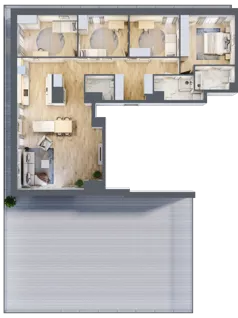 5 pokoi, apartament 122,50 m², piętro 5, oferta nr A.47, Apartamenty Kapitanat bud. A, Gdańsk, Śródmieście, ul. Stępkarska / Wiosny Ludów